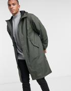 Rains Fishtail Parka In Green