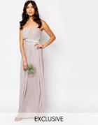 Tfnc Wedding Pleated Embellished Waist Maxi Dress - Lavander