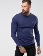 Lyle & Scott Logo Long Sleeve Top In Navy