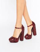 Daisy Street Platform Mary Jane Heeled Shoes - Multi