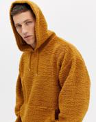 Asos Design Oversized Hoodie In Borg Brown - Brown