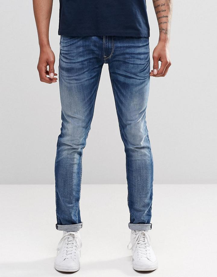 Replay Jondrill Skinny Jeans Super Stretch Mid Vintage Wash - Mid Vintage Wash