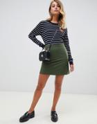 Asos Design Tailored A-line Mini Skirt-green