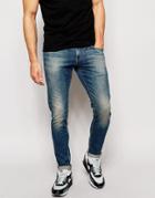 G-star Jeans Defend Super Slim Skinny Fit Wils Stretch Mid Wash - Blue