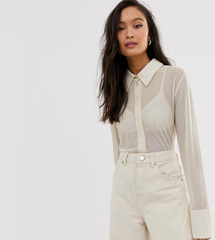 Weekday Sheer Blouse In Light Beige - Beige