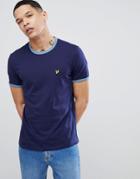 Lyle & Scott Crew Neck Ringer T-shirt In Navy - Navy