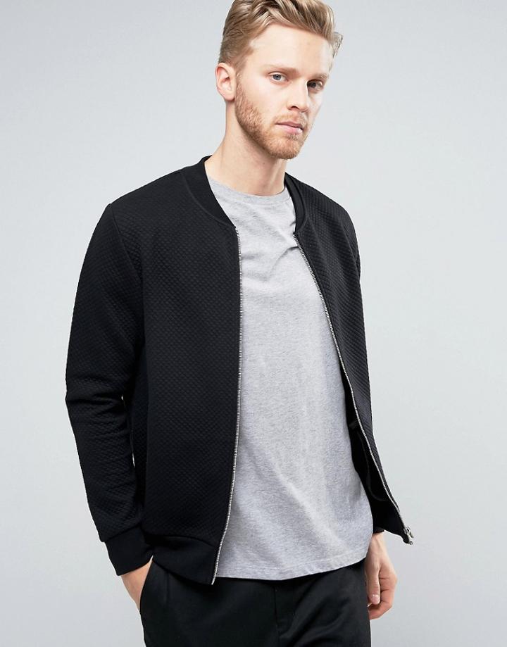 Jack & Jones Premium Zip Through Sweat - Black