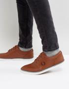 Fred Perry Stratford Leather Sneakers In Tan - Tan