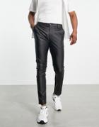 Asos Design Skinny Pants In Matte Faux Leather-black
