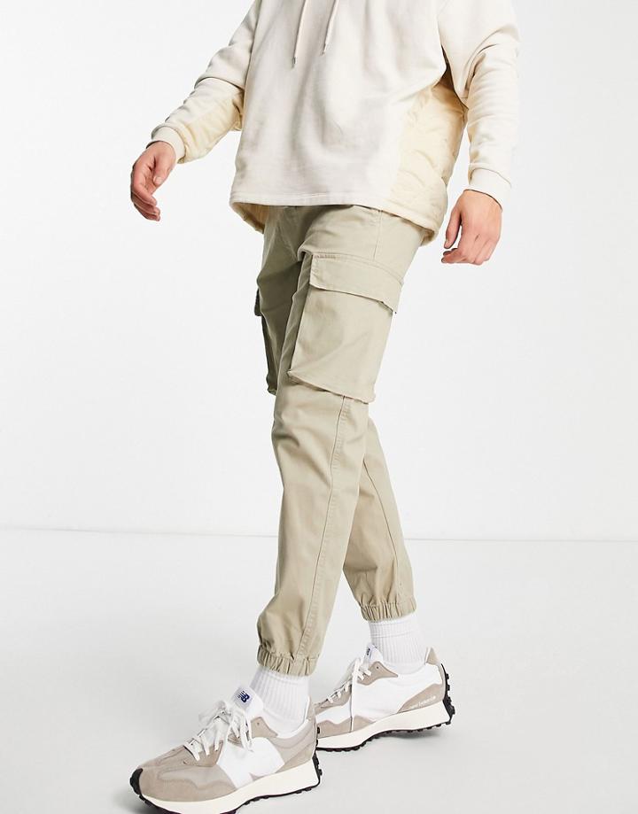 Pull & Bear Cargo Pants In Beige-neutral