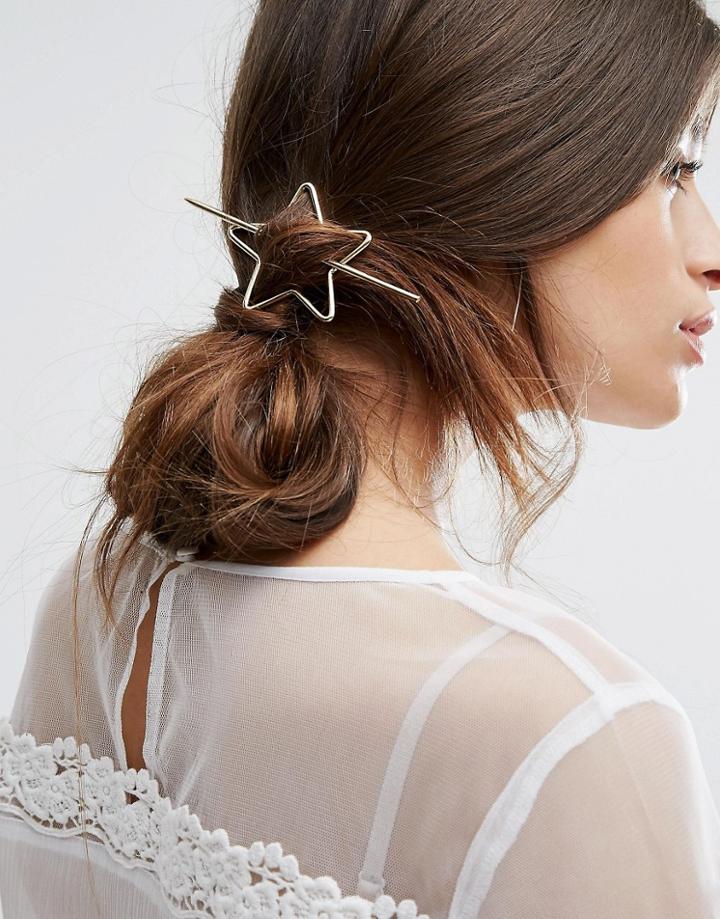 Orelia Star Thread Through Hair Clip - Gold