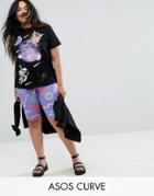 Asos Curve Legging Short In Graphic 80s Print - Multi