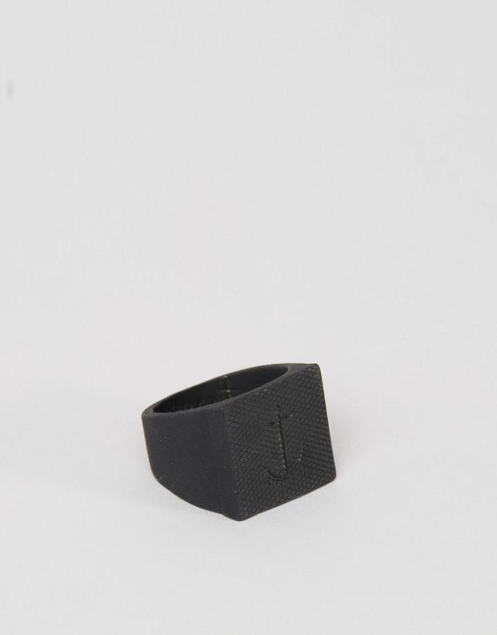 Icon Brand Square Anchor Ring In Black - Black
