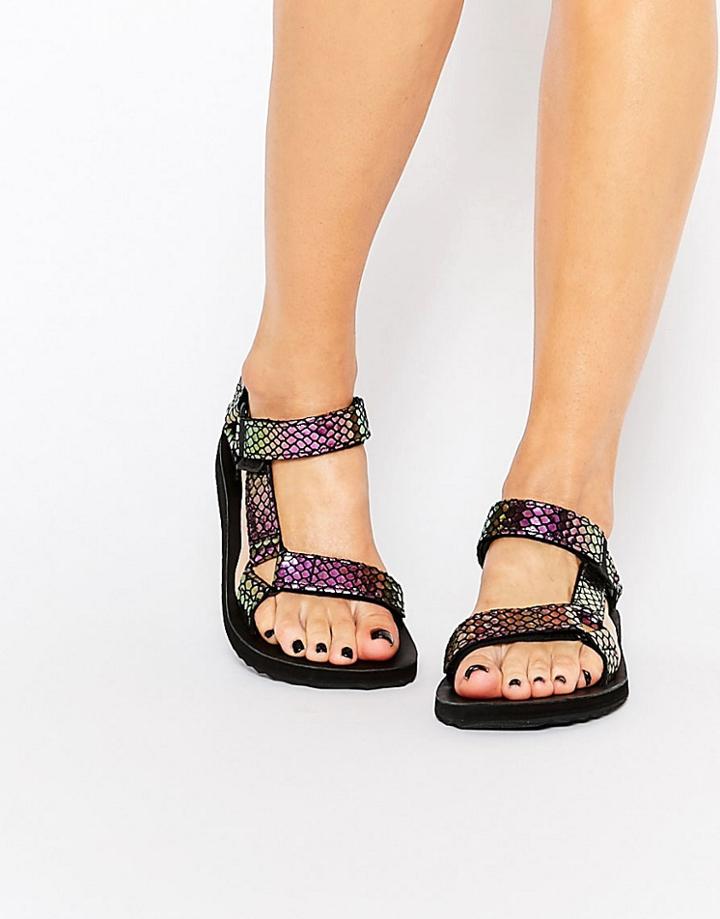 Teva Original Univeral Iridescent Black Flat Sandals - Iridescent Black