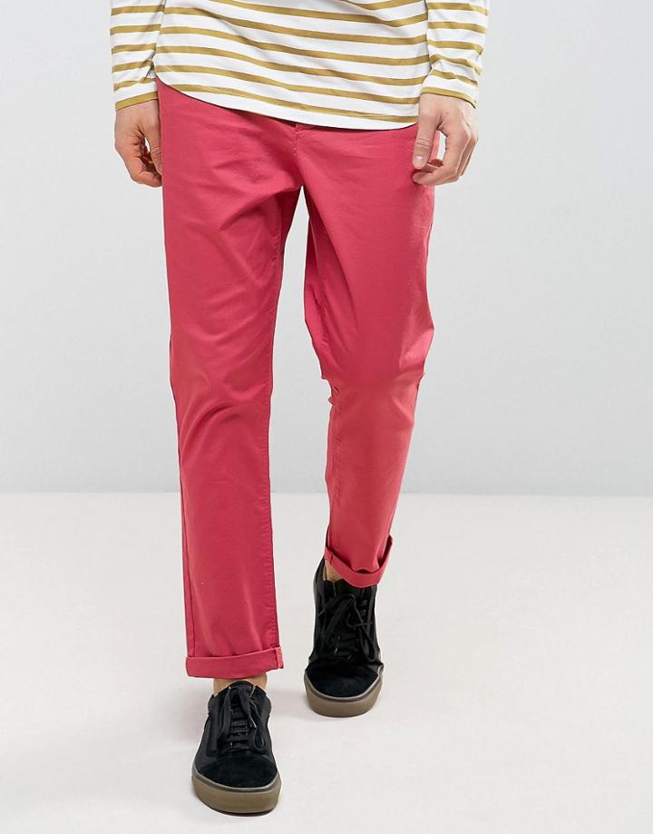 Asos Tapered Chinos In Red - Red