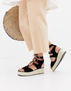 Sol Sana Suede Espadrille Sandals-black