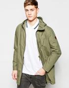 Brave Soul Poplin Parka Jacket - Green