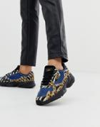Adidas Originals Falcon Sneakers In Contrast Leopard Prints - White