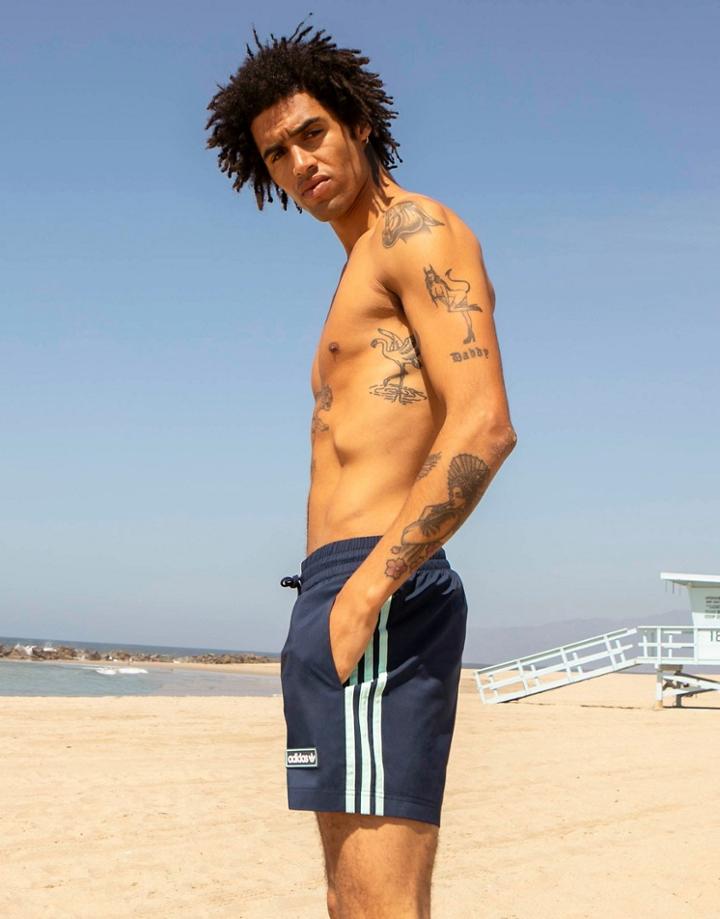 Adidas Originals 'summer Club' Swim Shorts In Navy