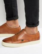 Farah Dawson Leather Toe Cap Sneakers - Tan