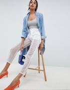 Asos Design Semi Sheer Pants - White