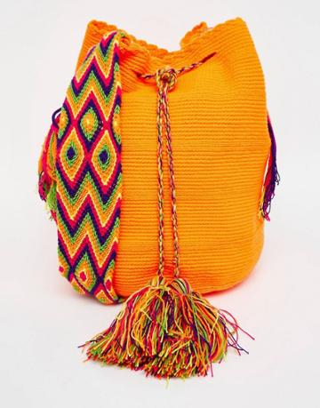 Jardin Del Cielo Wayuu Mochila Bag In Orange - Orange