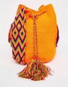 Jardin Del Cielo Wayuu Mochila Bag In Orange - Orange