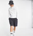 Asos Actual Athleisure Sweatshirt In White With Health And Wellbeing Logo Chest Print