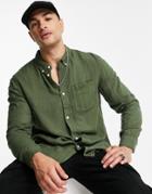 Weekday Malcon Structured Shirt In Green