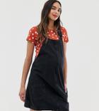 New Look Maternity Buckle Pinny Dress In Black - Black