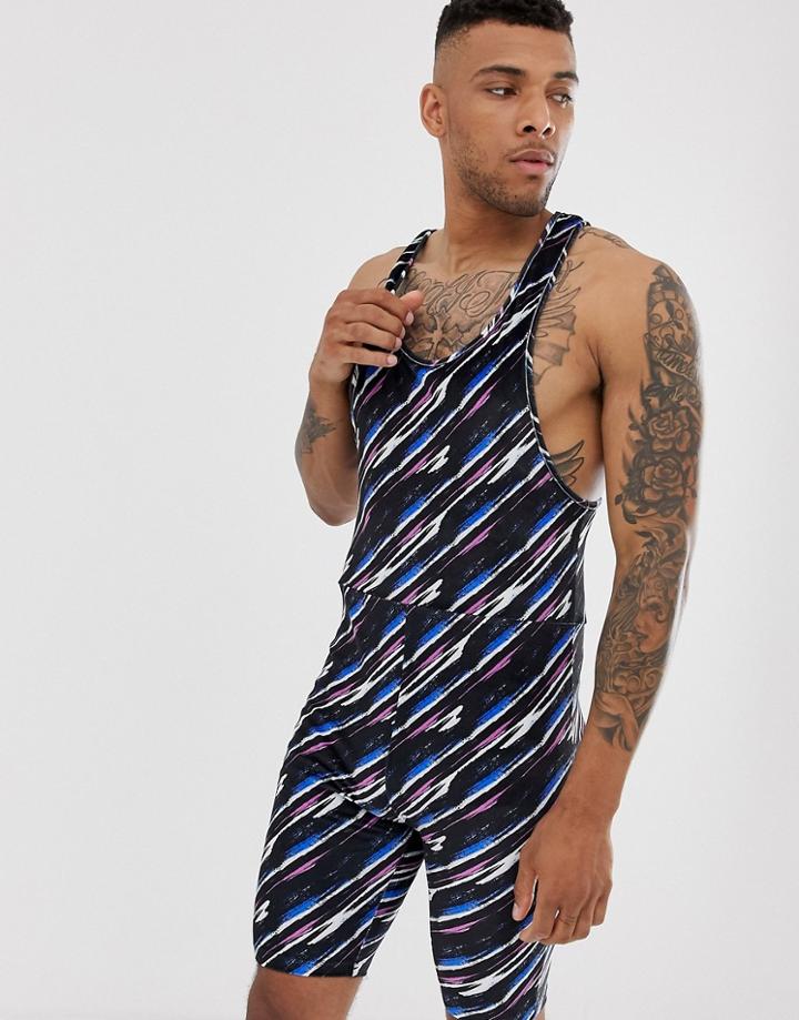 Asos Design Festival Tie Dye Unitard-multi