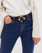 Asos Design Geo Buckle Waist And Hip Belt In Rose Gold-black