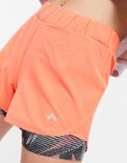 Only Play Judie Aop Loose Workout Shorts In Fiery Coral-orange