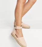 Truffle Collection Wide Fit Two Part Espadrille Shoes In Beige-neutral