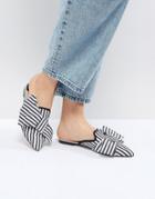 Stradivarius Stripe Twist Front Mule - Multi
