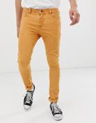 Asos Design Super Skinny Jeans In Orange - Orange