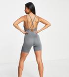 Asos 4505 Petite Yoga Short Unitard-grey