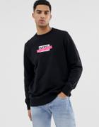 Diesel S-gir-die Logo Crew Neck Sweat In Black - Black