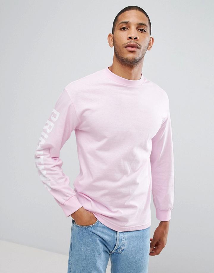 Primitive Skateboarding Long Sleeve T-shirt With Sleeve Print In Pink - Pink