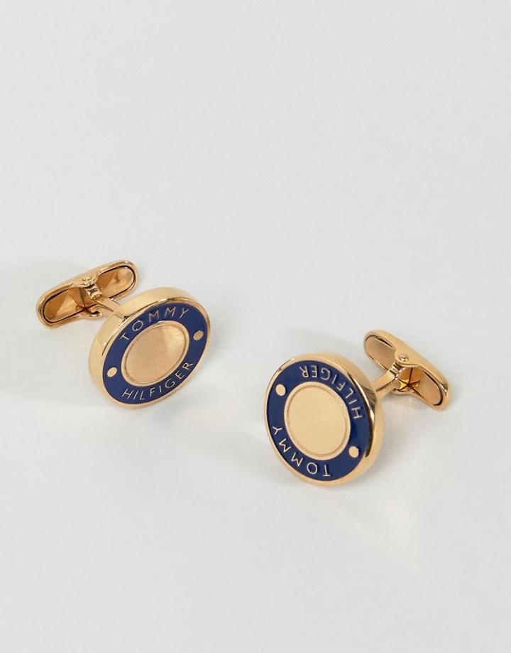 Tommy Hilfiger Coin Cufflinks In Gold - Gold