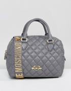 Love Moschino Quilted Bag With Detatchable Shoulder Strap - Gray