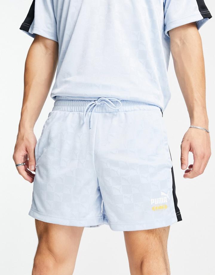Puma King Football Shorts In Baby Blue-blues