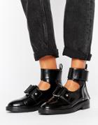 Asos Axle Leather Cut Out Ankle Boots - Black
