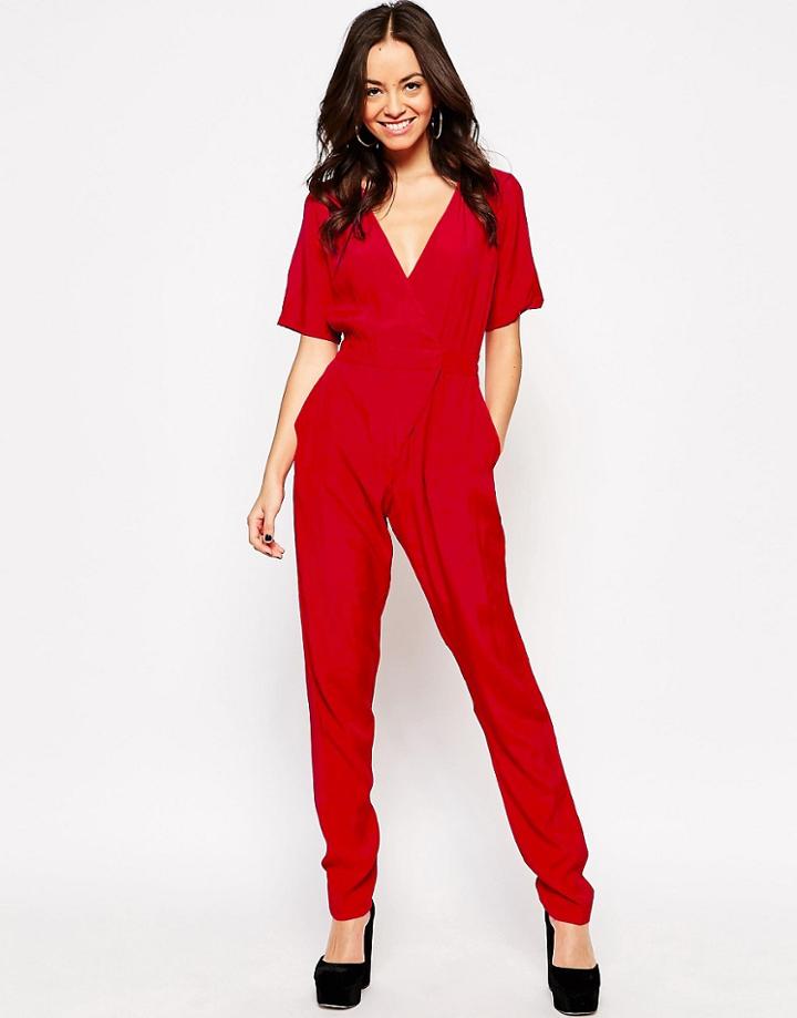 Motel Bonsai Jumpsuit - Red