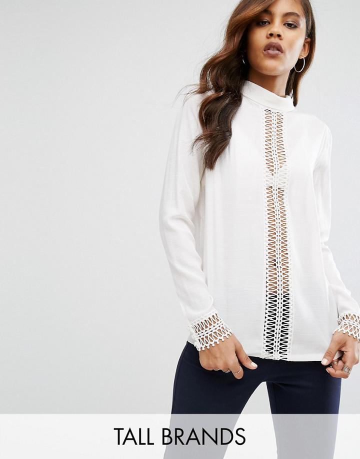 Y.a.s Tall Eva Crochet Insert Blouse - Cream