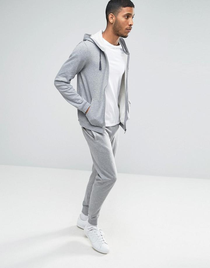 Emporio Armani Ea7 Jogger With Cuff & Logo In Gray - Gray