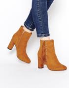 Truffle Collection Alice Tassel Heeled Ankle Boots - Tan Mf