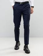 Burton Menswear Slim Smart Pants In Texture - Navy