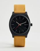 Nixon Time Teller Leather Watch In Tan - Tan