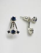 Asos Jewel Cluster Swing Earrings - Blue